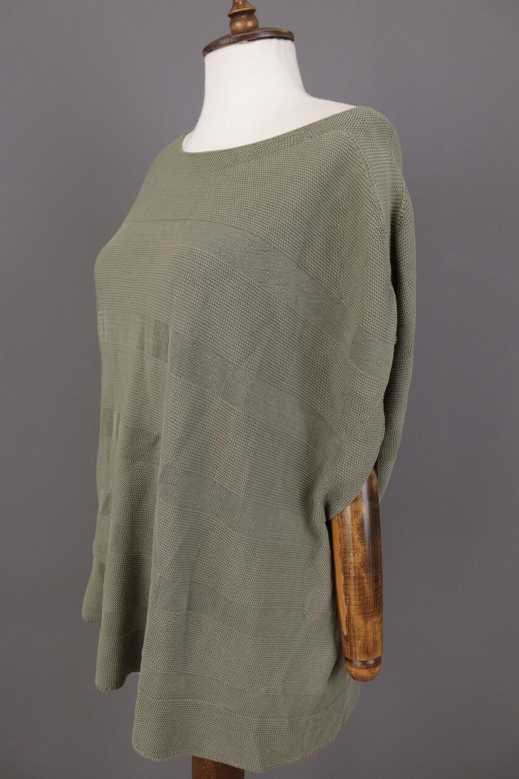 OSKA Green Knit Lagenlook Relaxed Sleeveless Poncho Sweater S
