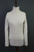 SARAH PACINI White Long Sleeve High Neck Top Blouse Shirt – Size M