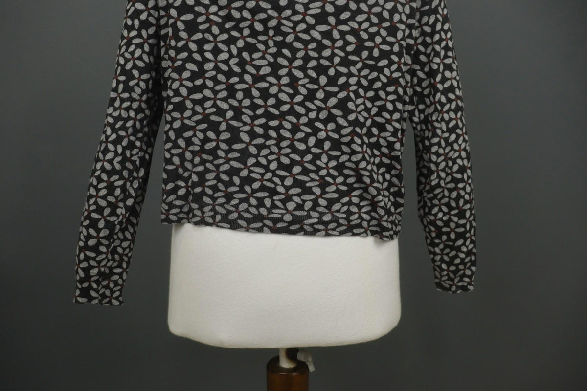 GUDRUN SJODEN Multi Floral Modal Long Sleeve Round Neck Button Front Top – Size M