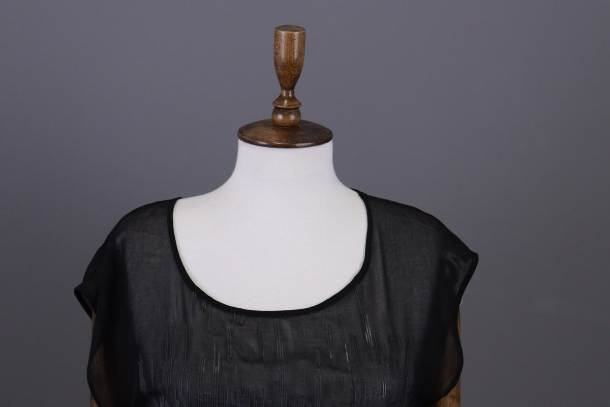 Cop Copine Black Olanko Robe Short Sleeve Summer Mesh Top Shirt – Size 40