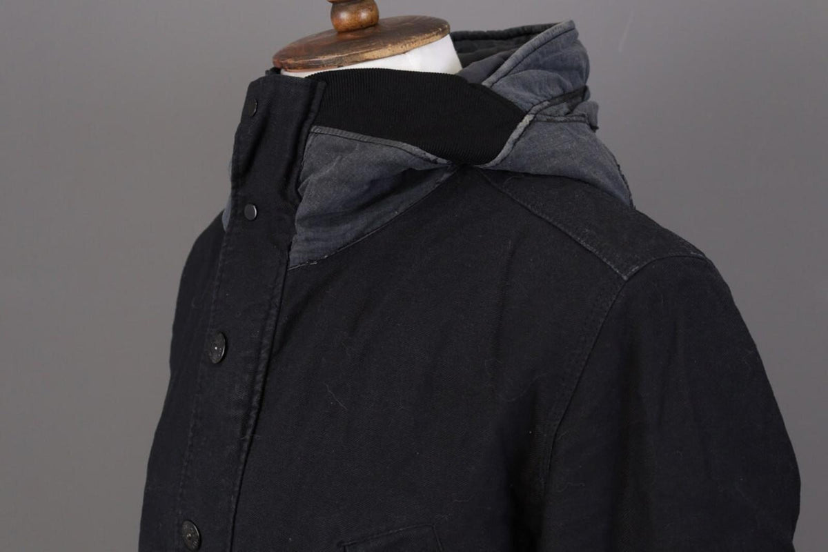 STONE ISLAND Blue Wool Multipockets Cago Hooded Full Zip Jacket – Size L