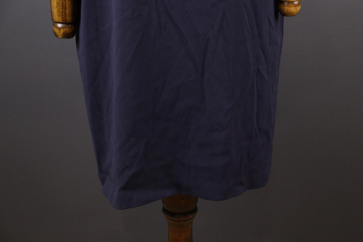 LAUREL by ESCADA Blue Long Sleeve Relaxed Blouson Midi Dress – Size USA 8