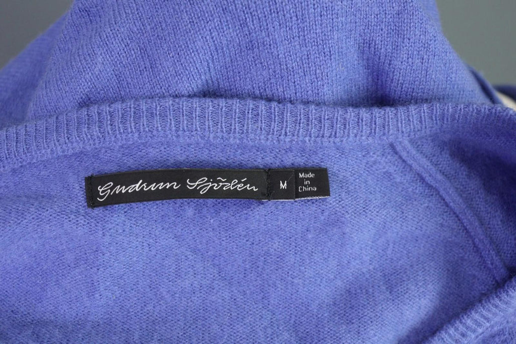 GUDRUN SJODEN Blue Cashmere Knit Cardigan Sweater – Size M