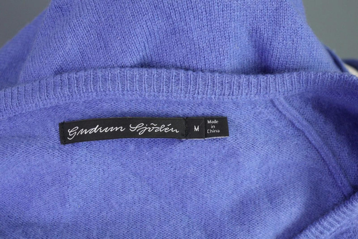GUDRUN SJODEN Blue Cashmere Knit Cardigan Sweater – Size M