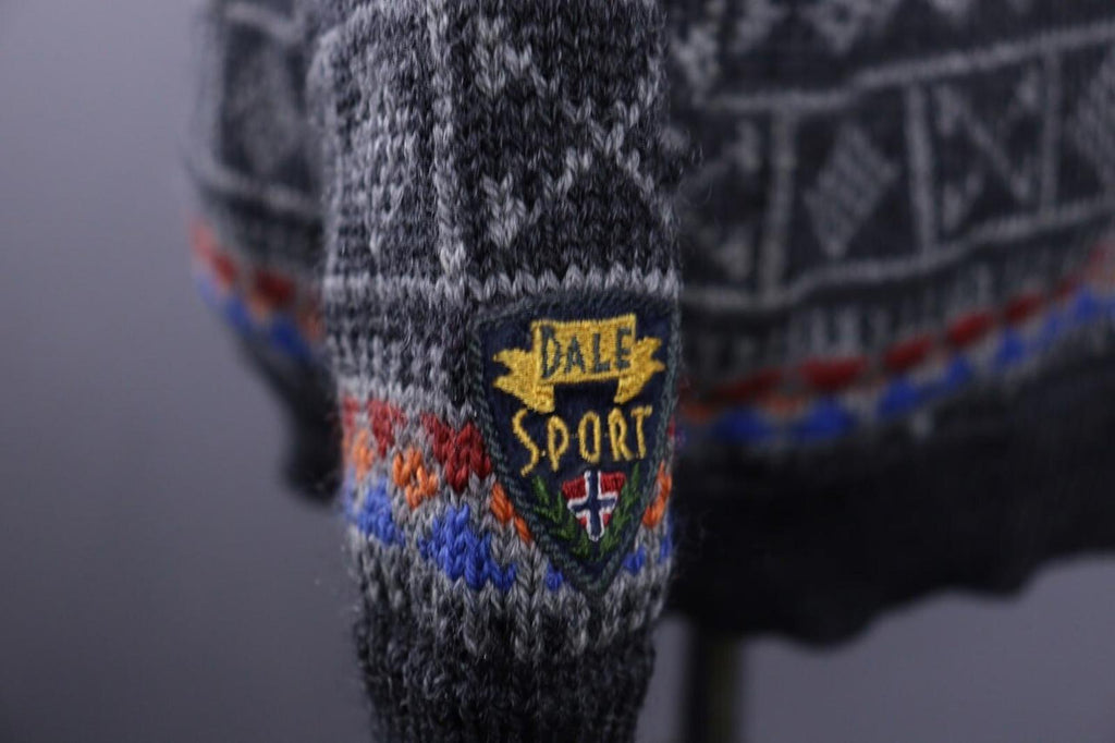 DALE OF NORWAY Sport Black Fair Isle Wool Knit Ski Sweater – Size XL