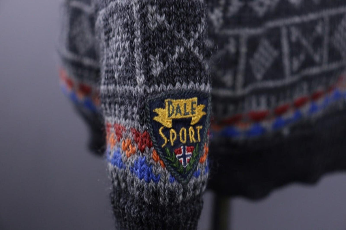 DALE OF NORWAY Sport Black Fair Isle Wool Knit Ski Sweater – Size XL