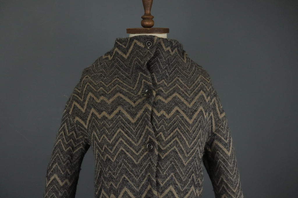 TRANSIT PAR SUCH Gray Brown Chevron Long Sleeve Button-Front Cardigan – Size 1