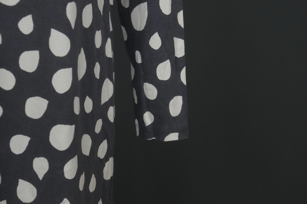 MARIMEKKO Gray White Polka Dot Viscose Long Sleeve Pullover Shift Dress – Size M