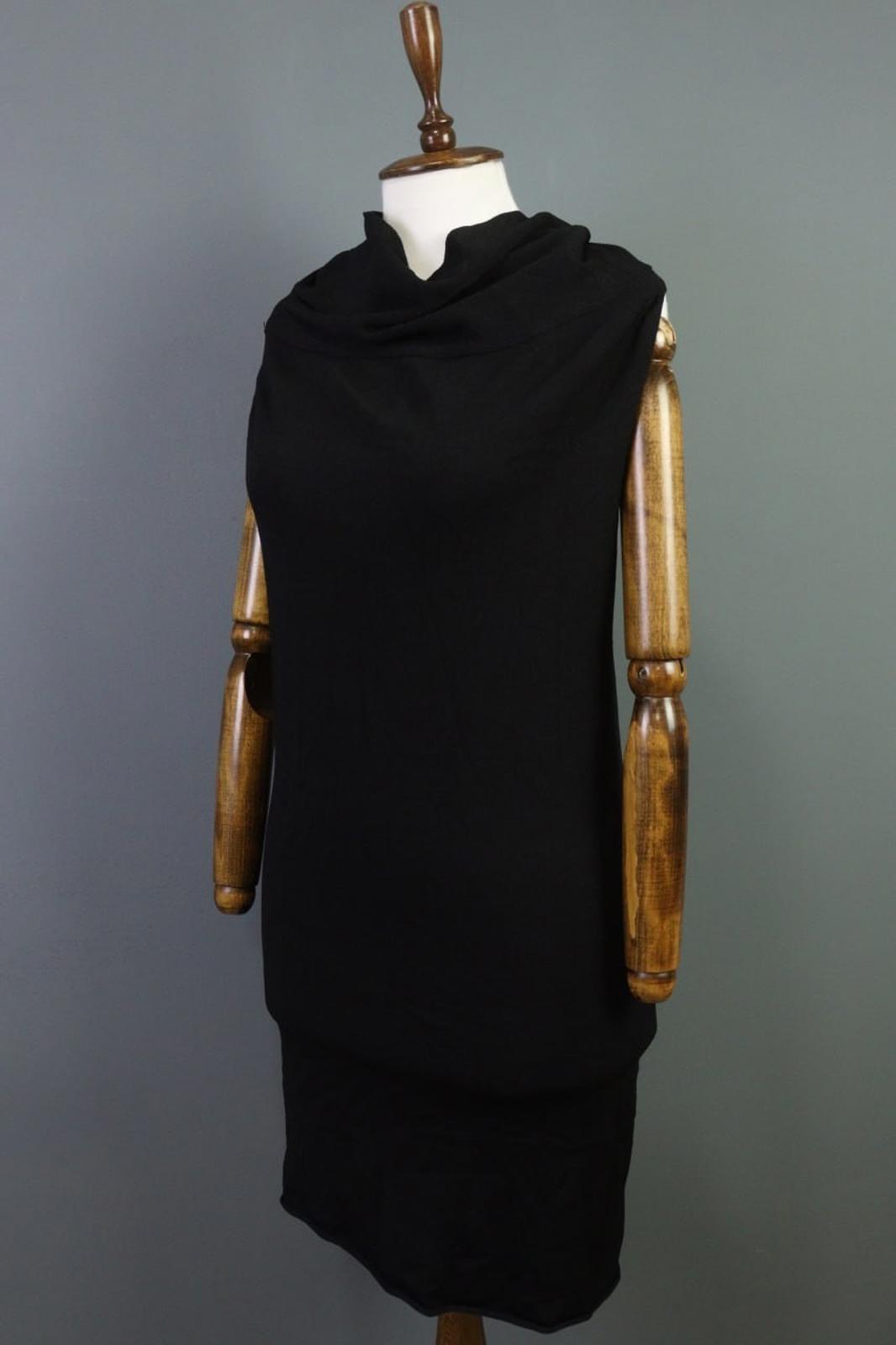 SARAH PACINI Black Cowl Neck Sleeveless Party Cocktail Bodycon Dress – Size M/L