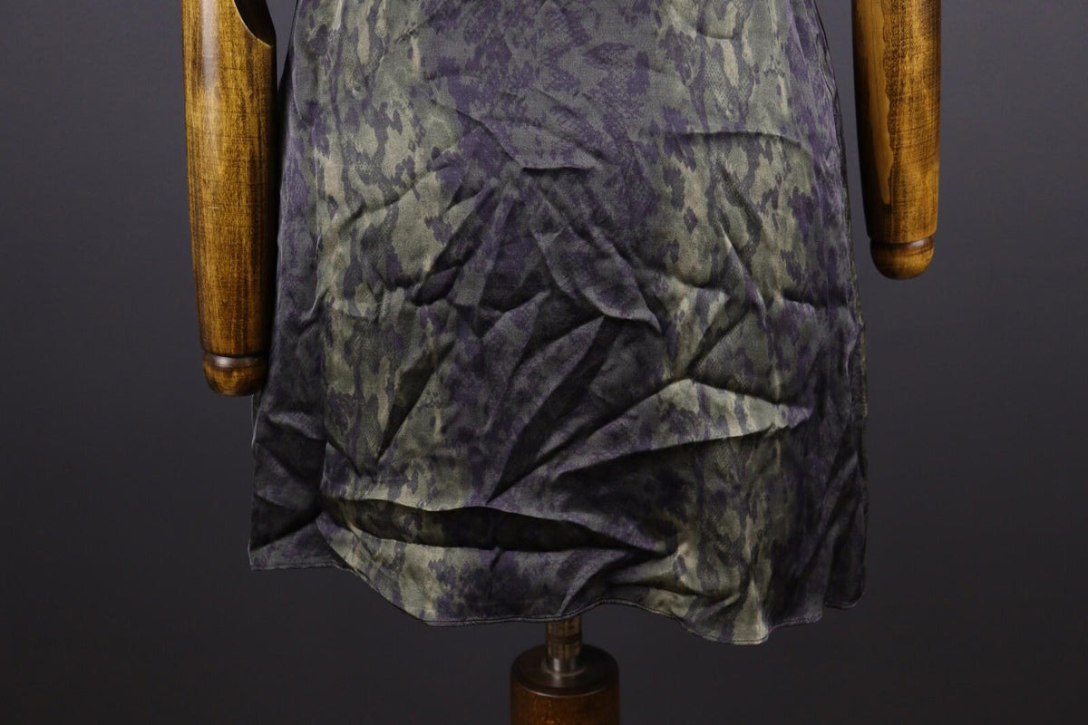 ALLSAINTS Snake Print Button Down Short Sleeve A-Line Dress – Size US 2