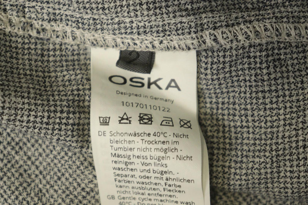 OSKA Gray Pleated Back Slit Sleeve Collared Button Front Shirt Dress – Size 2