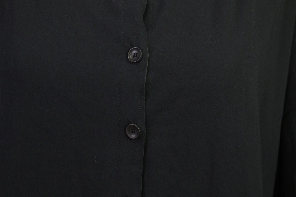 OSKA Black Short Sleeve Button Scoop Neck A-Line Blouson Dress – Size 3
