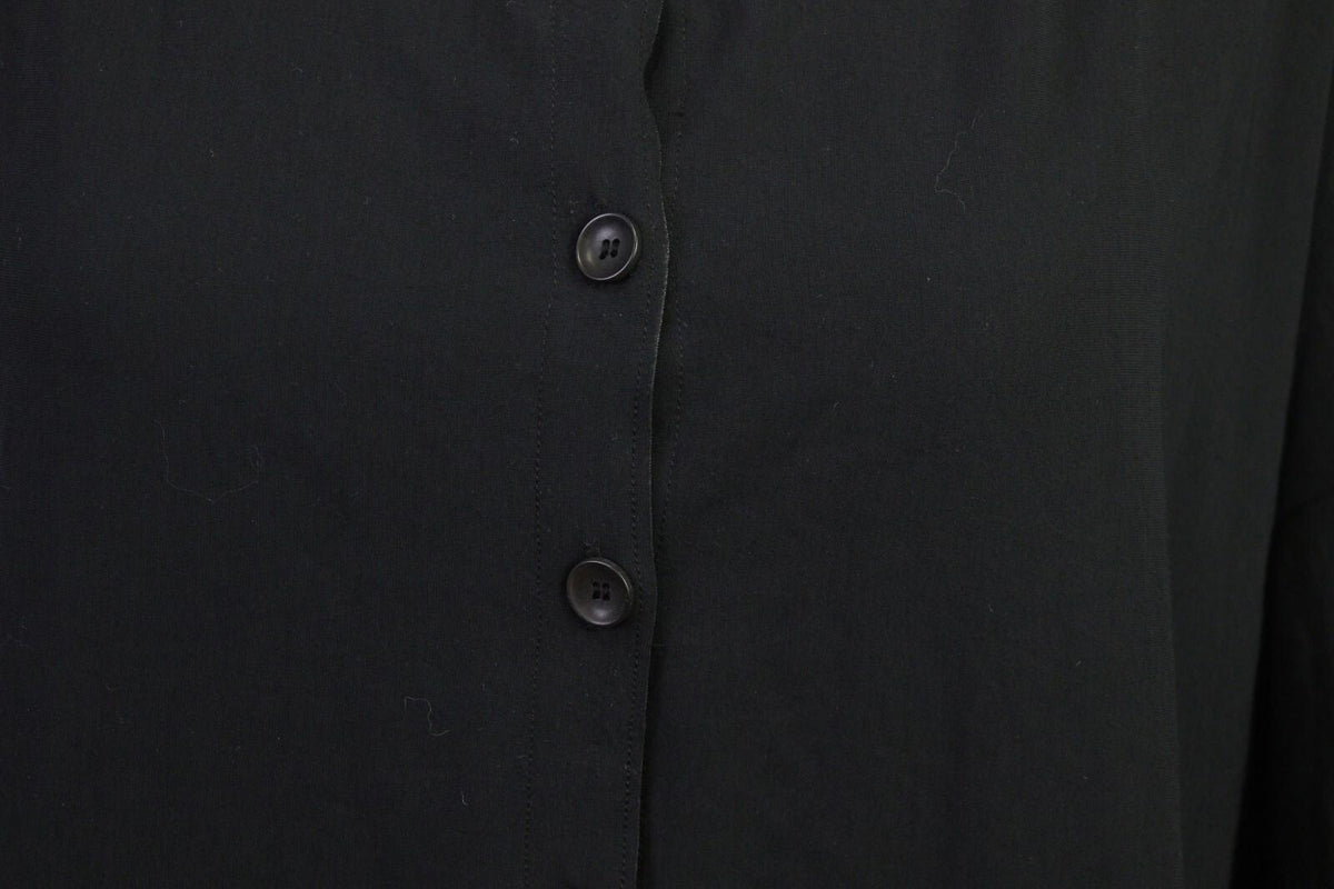 OSKA Black Short Sleeve Button Scoop Neck A-Line Blouson Dress – Size 3