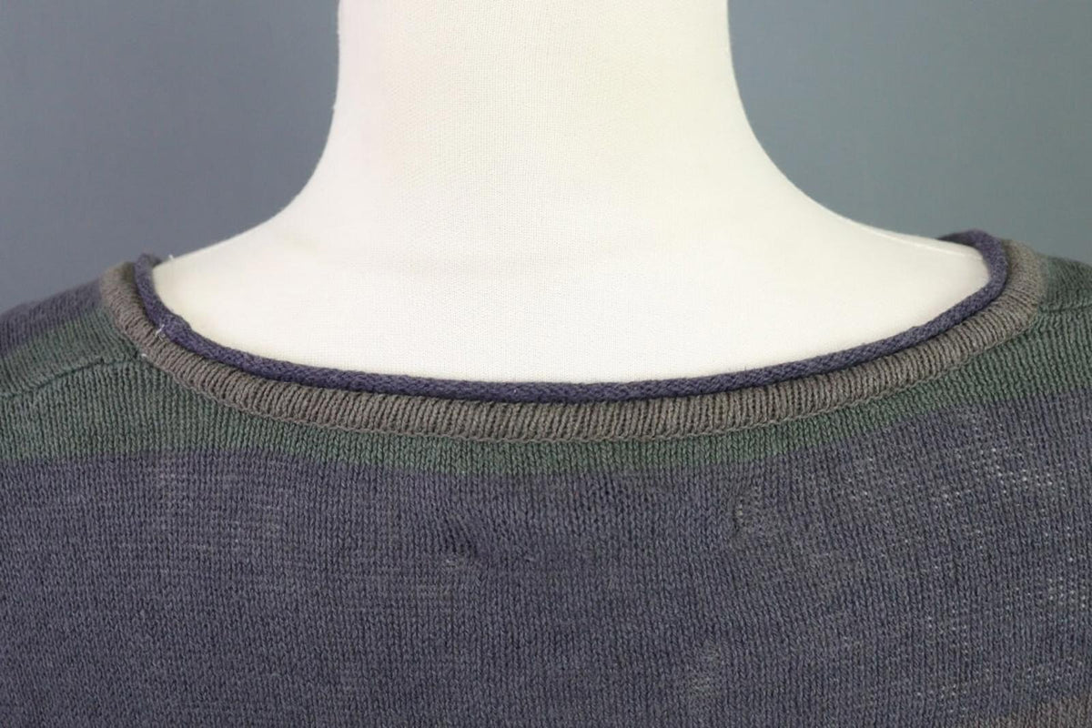 GUDRUN SJODEN Multicolor Striped Linen Short Sleeve Sweater Dress – Size S – Used