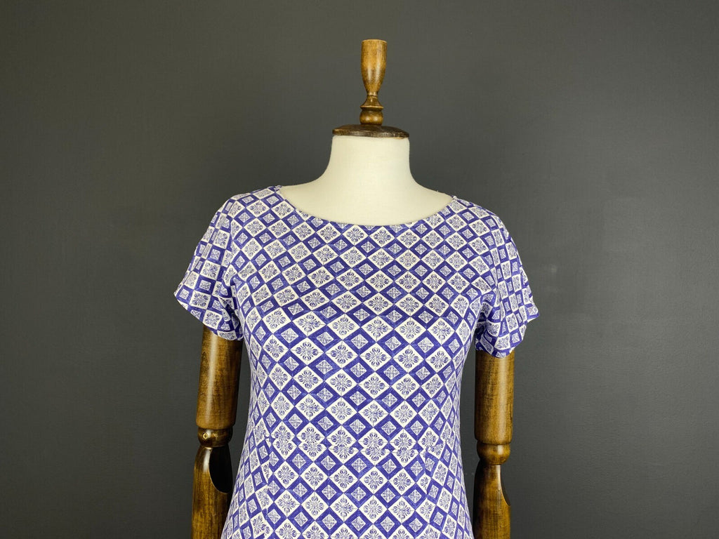 Weekend Max Mara Blue Desiner Short Sleeve A-Line Midi Dress – Size 40