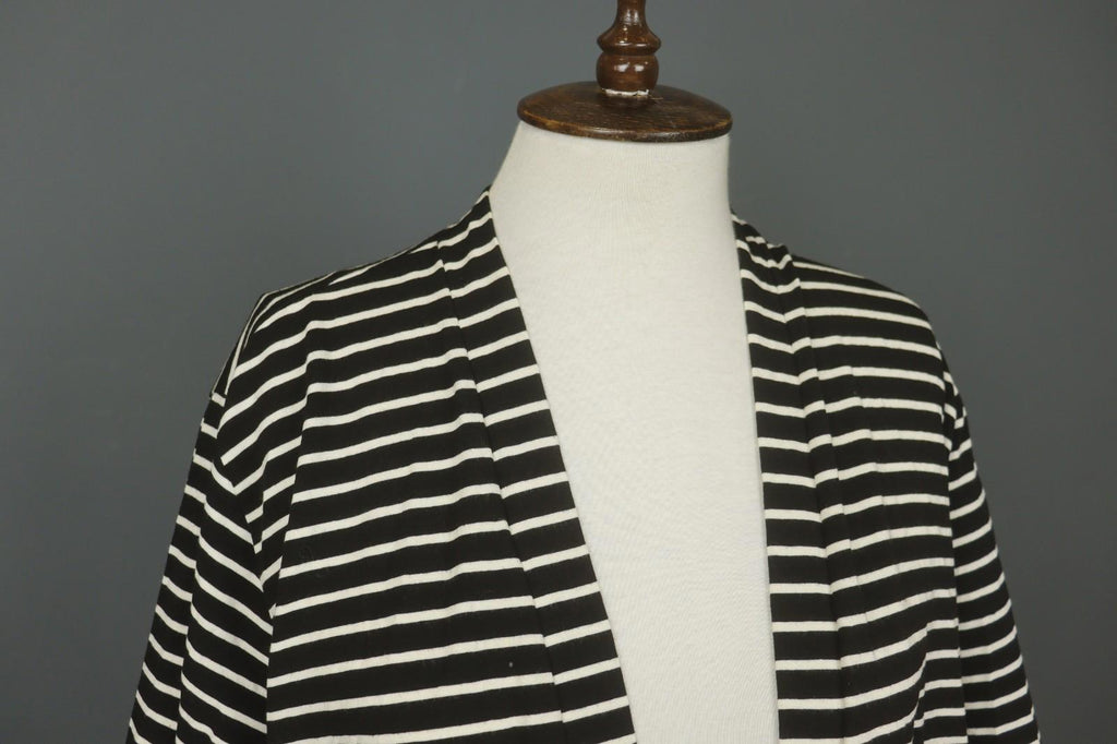 MARIMEKKO Samu-Jussi Koski Black White Stripe Open Front Cardigan Sweater – Size L