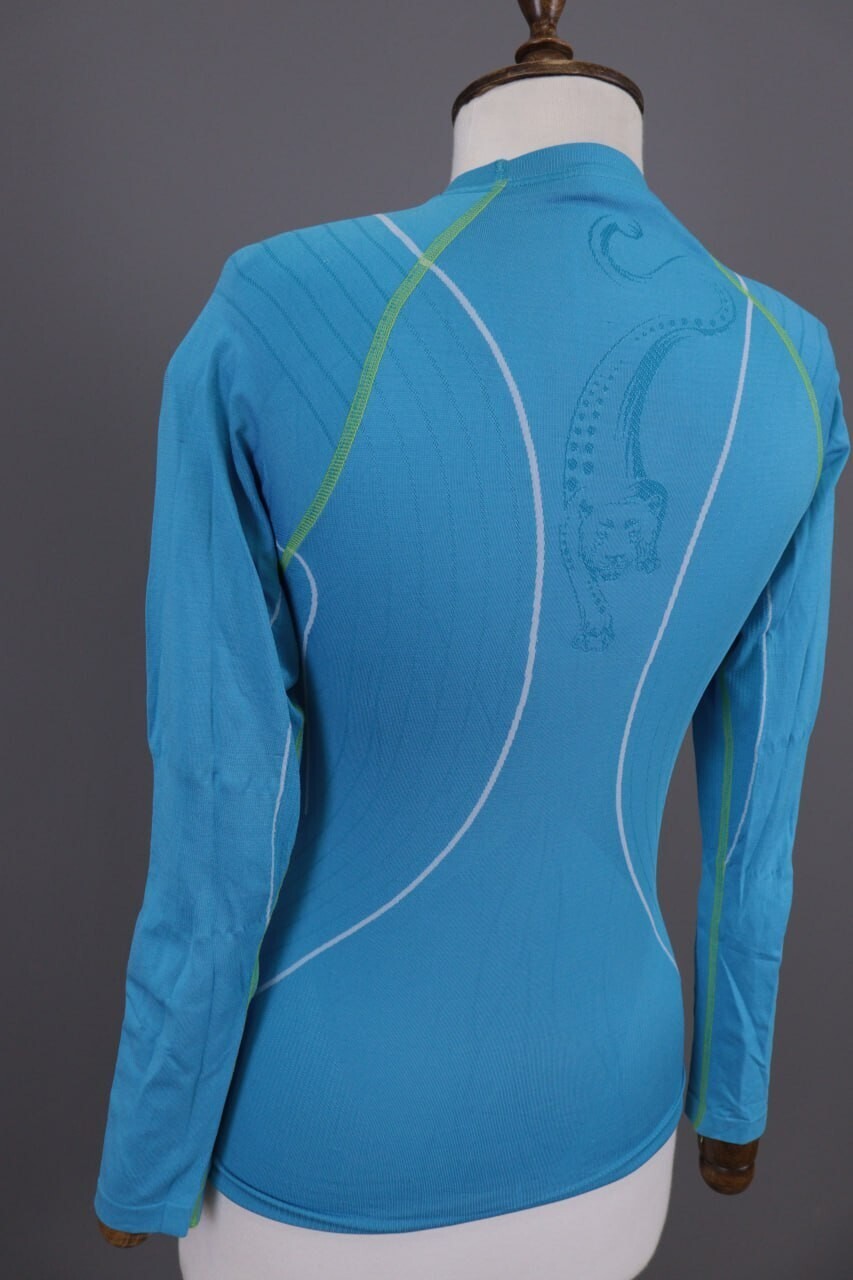 Dynafit Crew Neck Blue Big Logo Activewear Baselayer Shirt – Size S 42 – Used