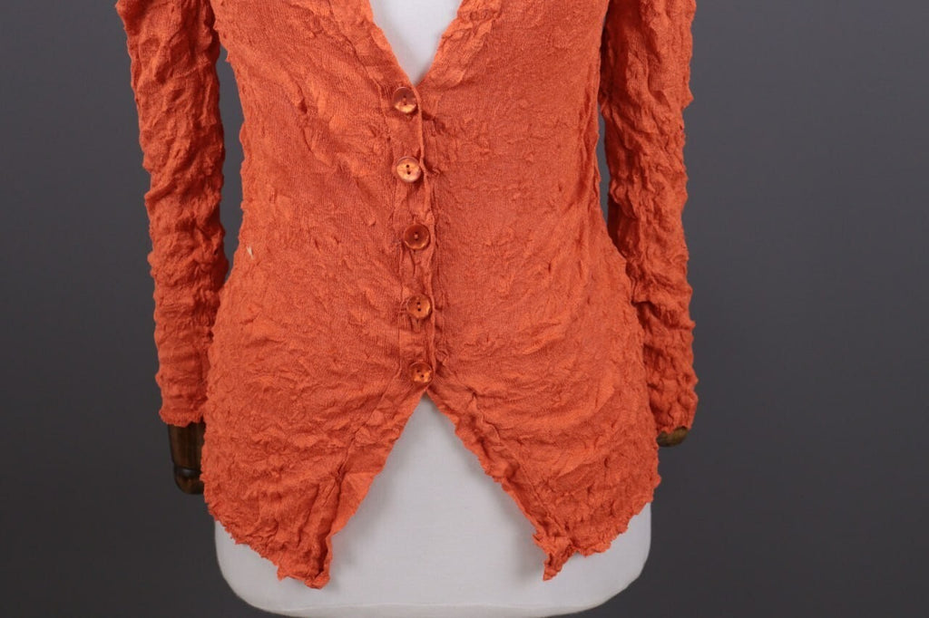Aventures des Toiles Orange Button Down Long Sleeve Blouse Shirt – Size 38 / S