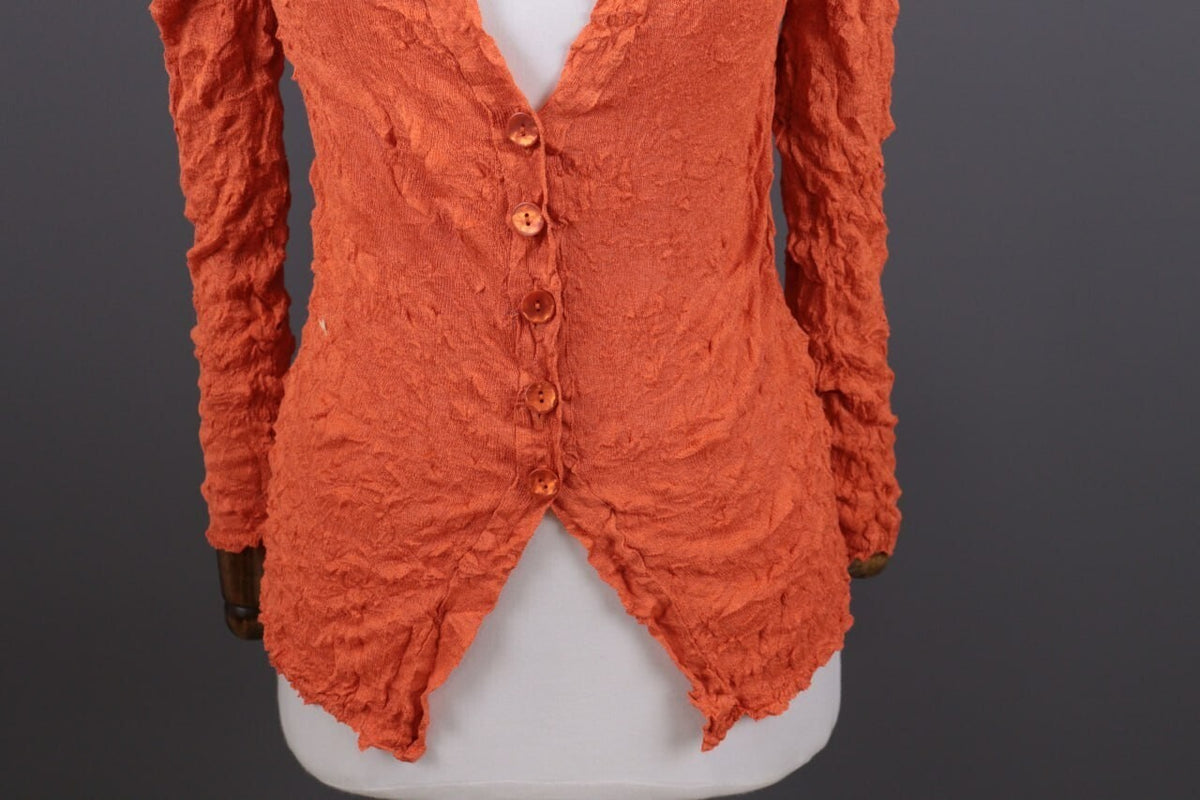 Aventures des Toiles Orange Button Down Long Sleeve Blouse Shirt – Size 38 / S