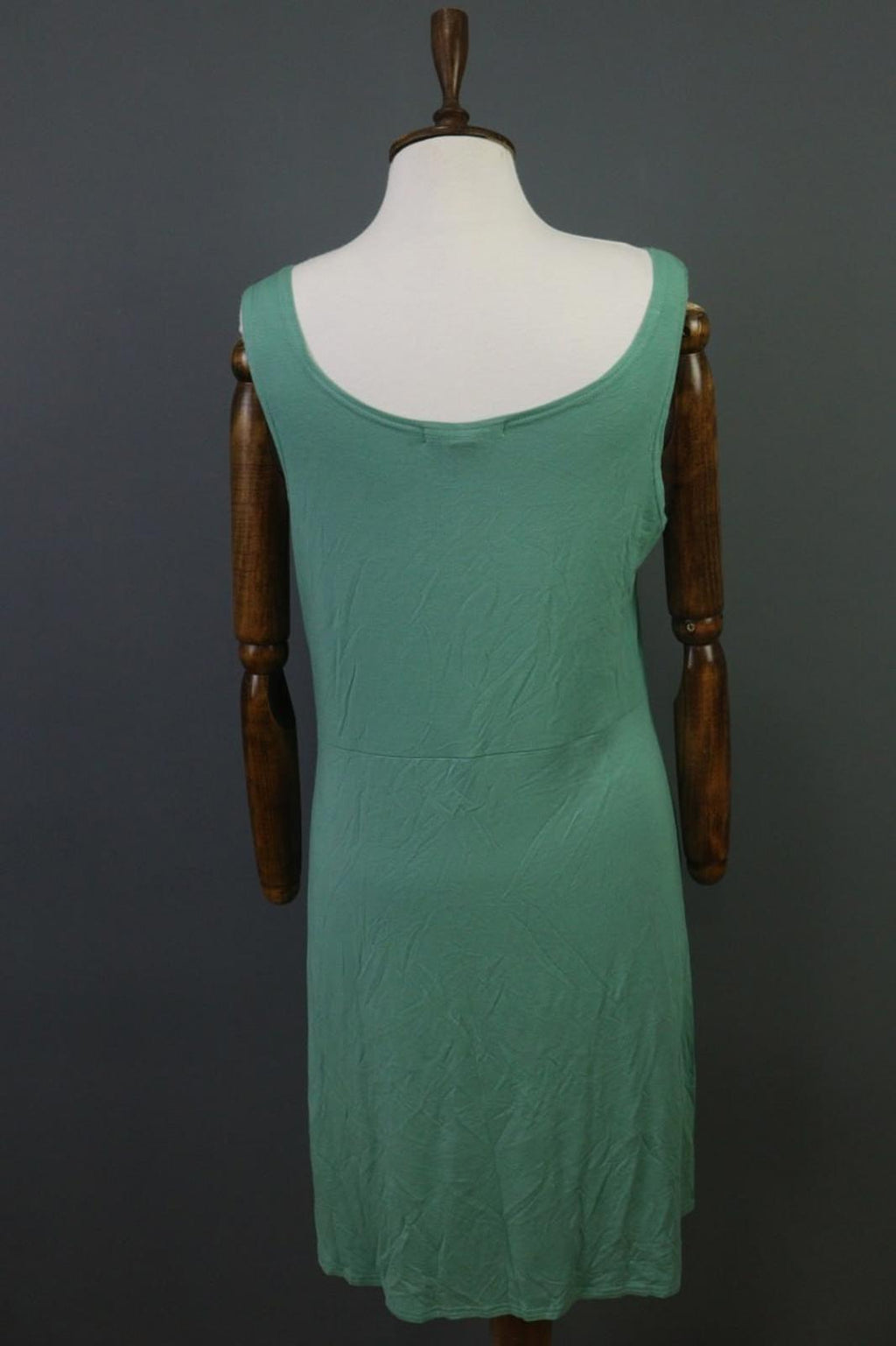 GUDRUN SJODEN Green Classic Scoop Neck Wide Strap Sleeveless Sheath Strap – Size L