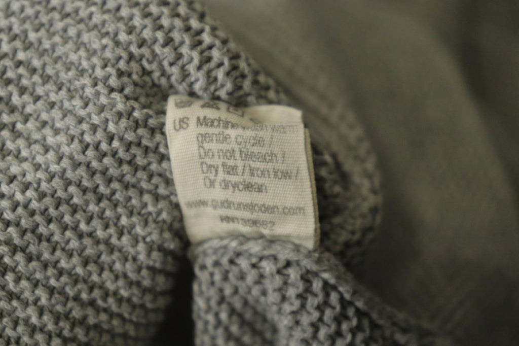 GUDRUN SJODEN Gray 100% Cotton Long Sleeve Round Neck Pullover Sweater – Size S