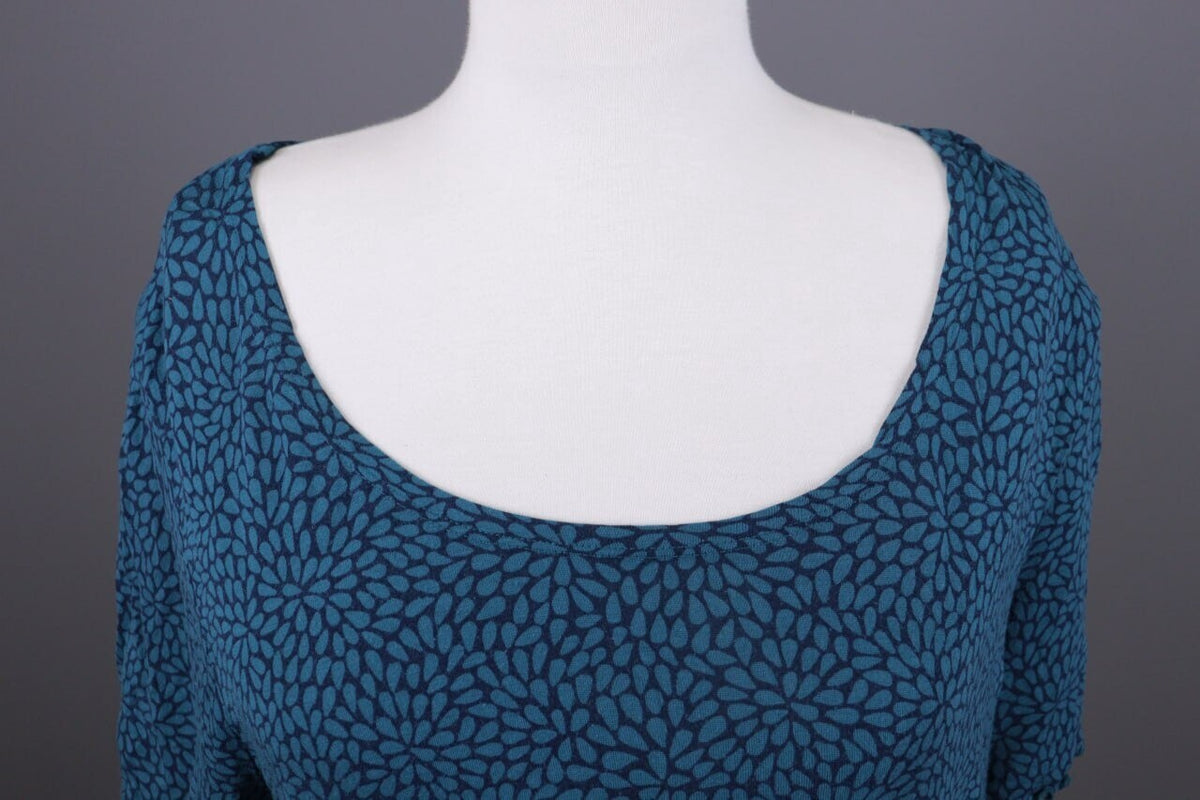 Gudrun Sjoden Blue Floral Oversize Lagenlook Long Sleeve Tunic Dress – Size L