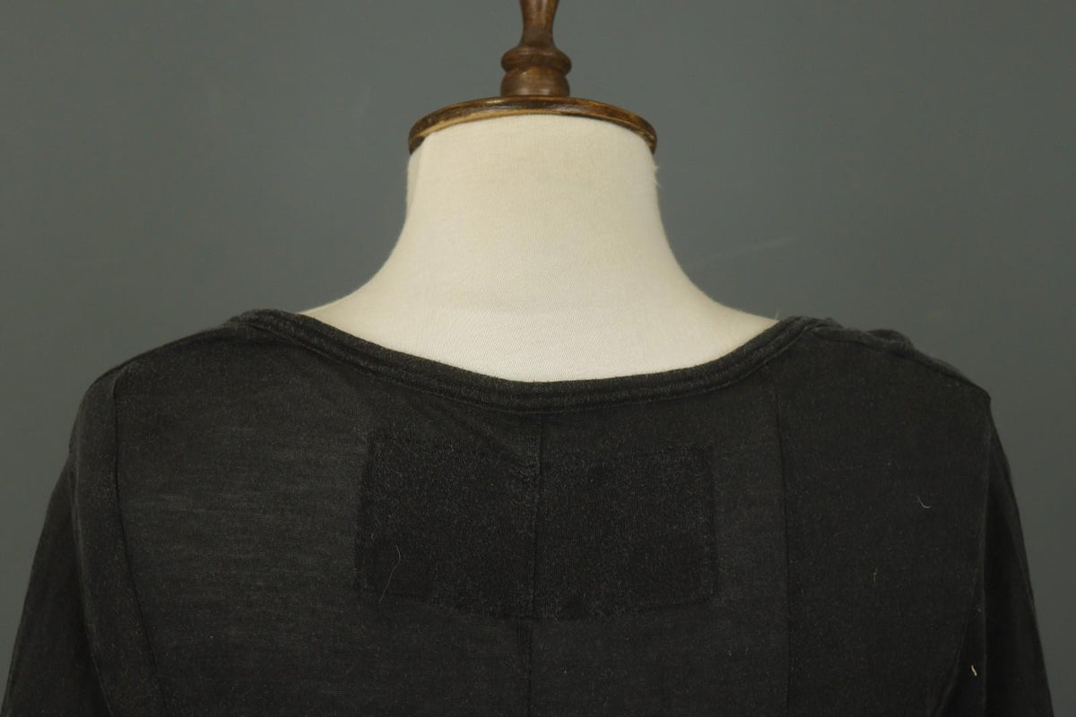 RUNDHOLZ Black 100% Lyocell Long Sleeve Round Neck Pullover Shift Dress – Size M
