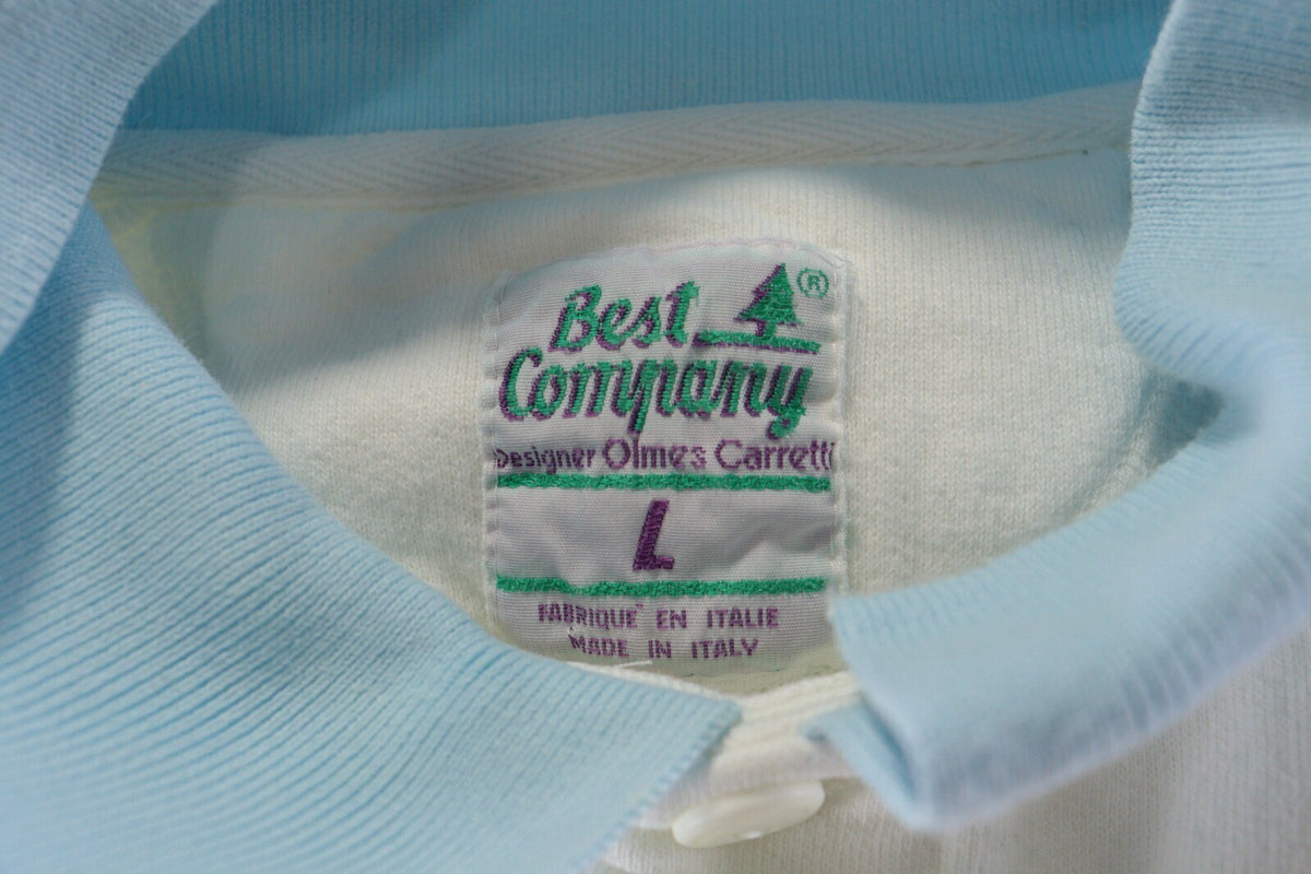 Best Company Olmes Carretti Vintage White Polo Carts Knit Sweatshirt – Size L