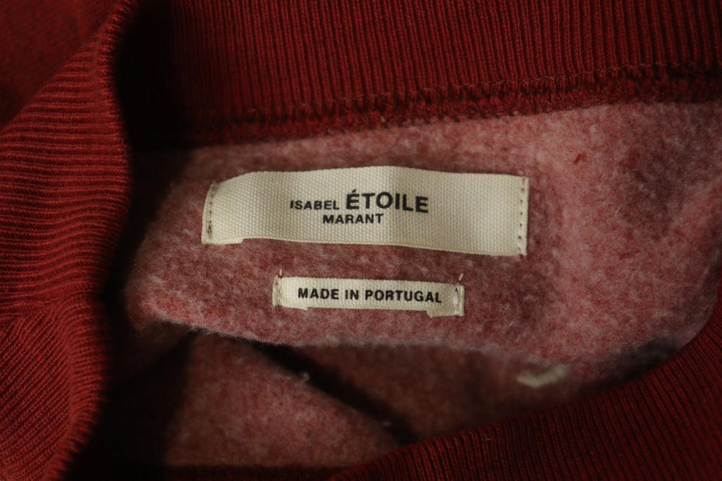 ISABEL MARANT ÉTOILE Burgundy Fleece Lined Crew Neck Pullover Sweatshirt – Size 38