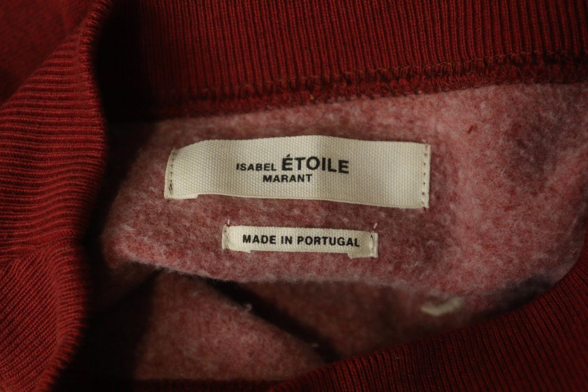 ISABEL MARANT ÉTOILE Burgundy Fleece Lined Crew Neck Pullover Sweatshirt – Size 38