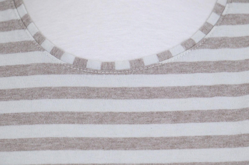 GUDRUN SJODEN Gray White Long Sleeve Stretch Blouse Top – Size L