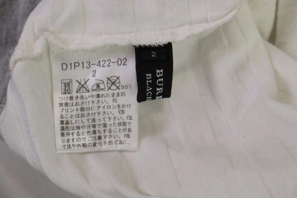 BURBERRY BLACK LABEL Blouse Shirt White Ribbed Long Sleeve – Size 2