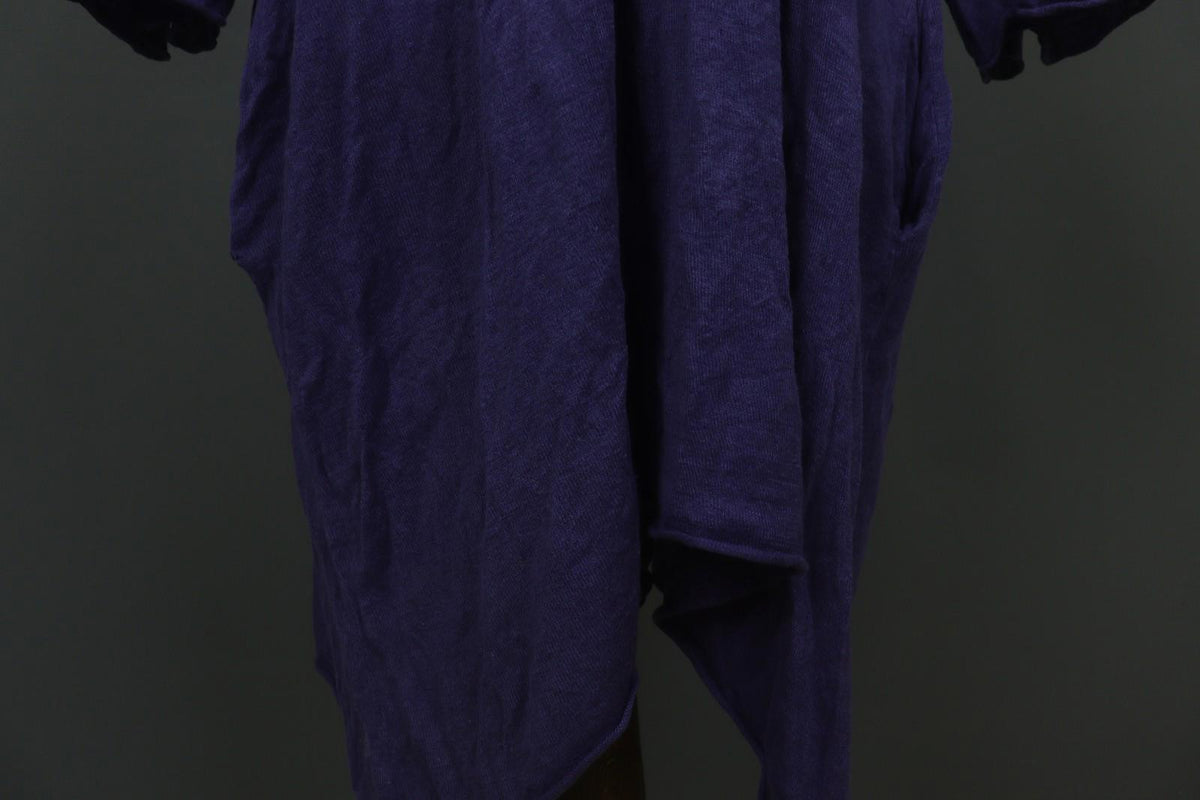 GUDRUN SJODEN Purple 100% Linen Relaxed Fit Round Neck Shift Dress – Size 2XL