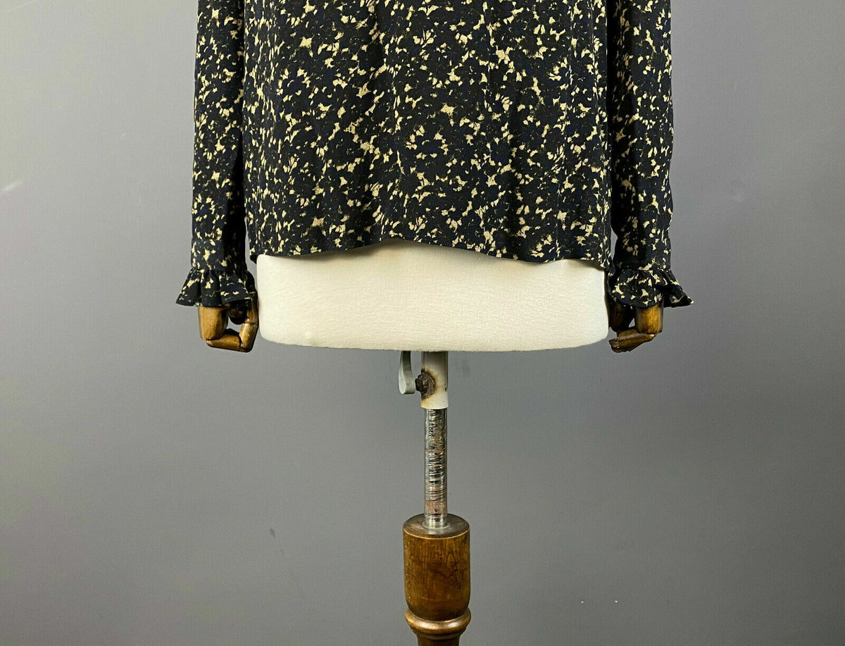 BA&SH Viscose Top in Bleu Nuit Long Sleeve Blouse – Women's 0
