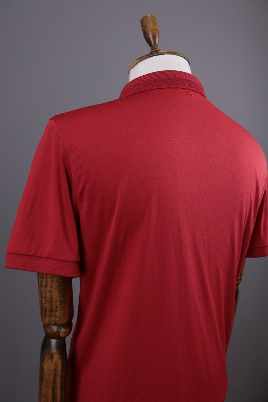 J.Lindeberg Regular Fit Sport Red Short Sleeve Polo Shirt – Size L