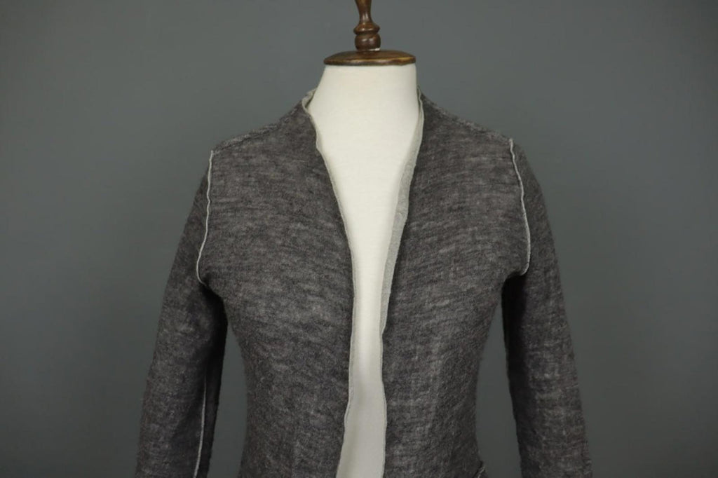 RUNDHOLZ BLACK LABEL Gray Cotton Long Sleeve Open Front Cardigan Sweater – Size 0S