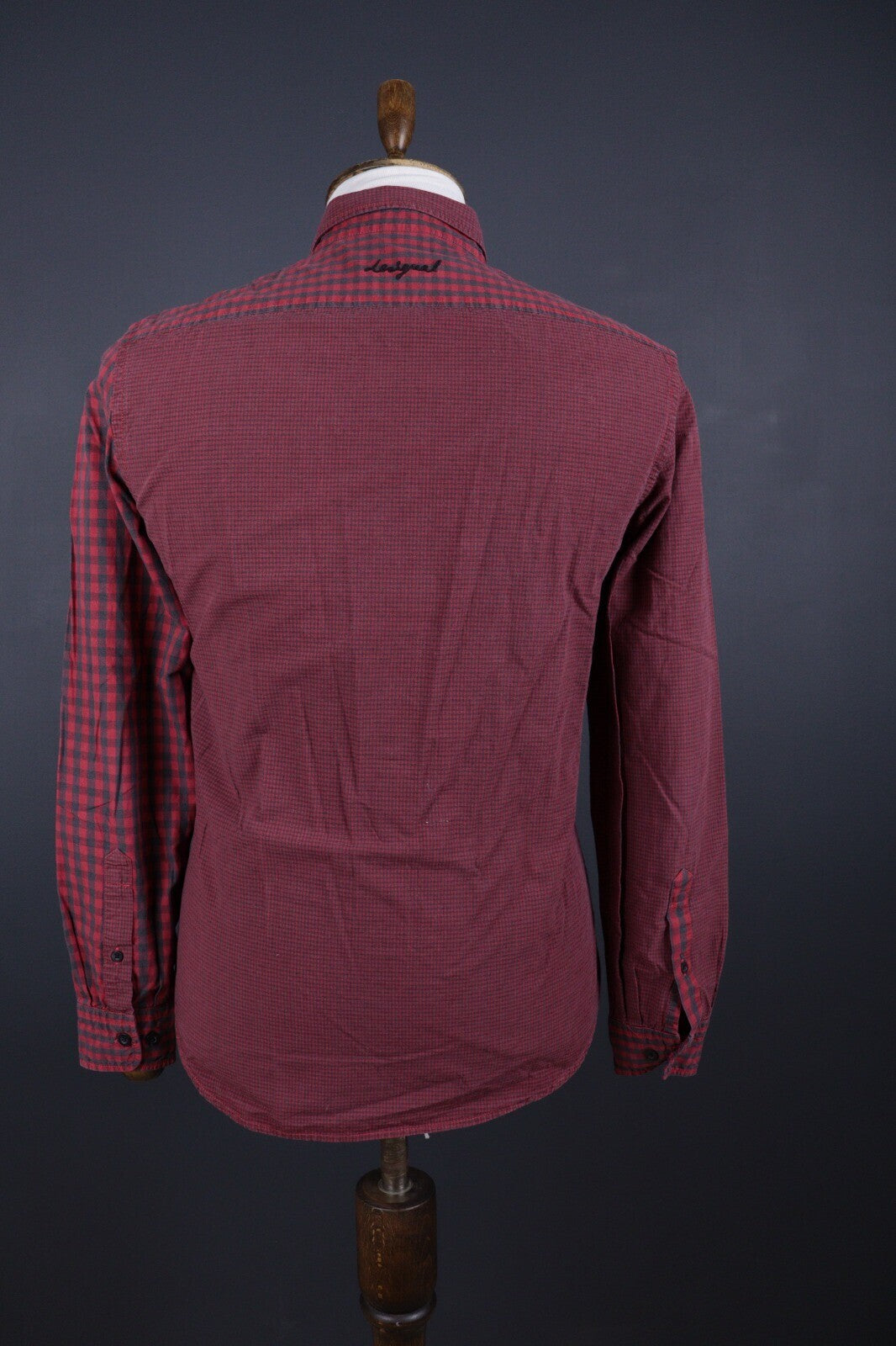 Desigual Regular Fit Red Check Long Sleeve Button Down Shirt – Size S