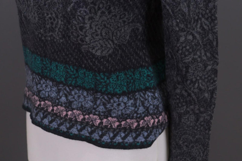 IVKO Multicolor Floral Jacquard Wool Knit Jumper Sweater – Size M / 38
