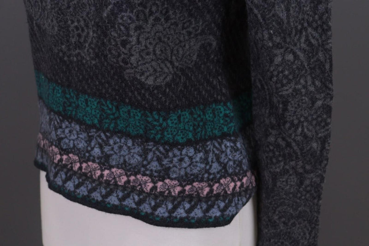 IVKO Multicolor Floral Jacquard Wool Knit Jumper Sweater – Size M / 38