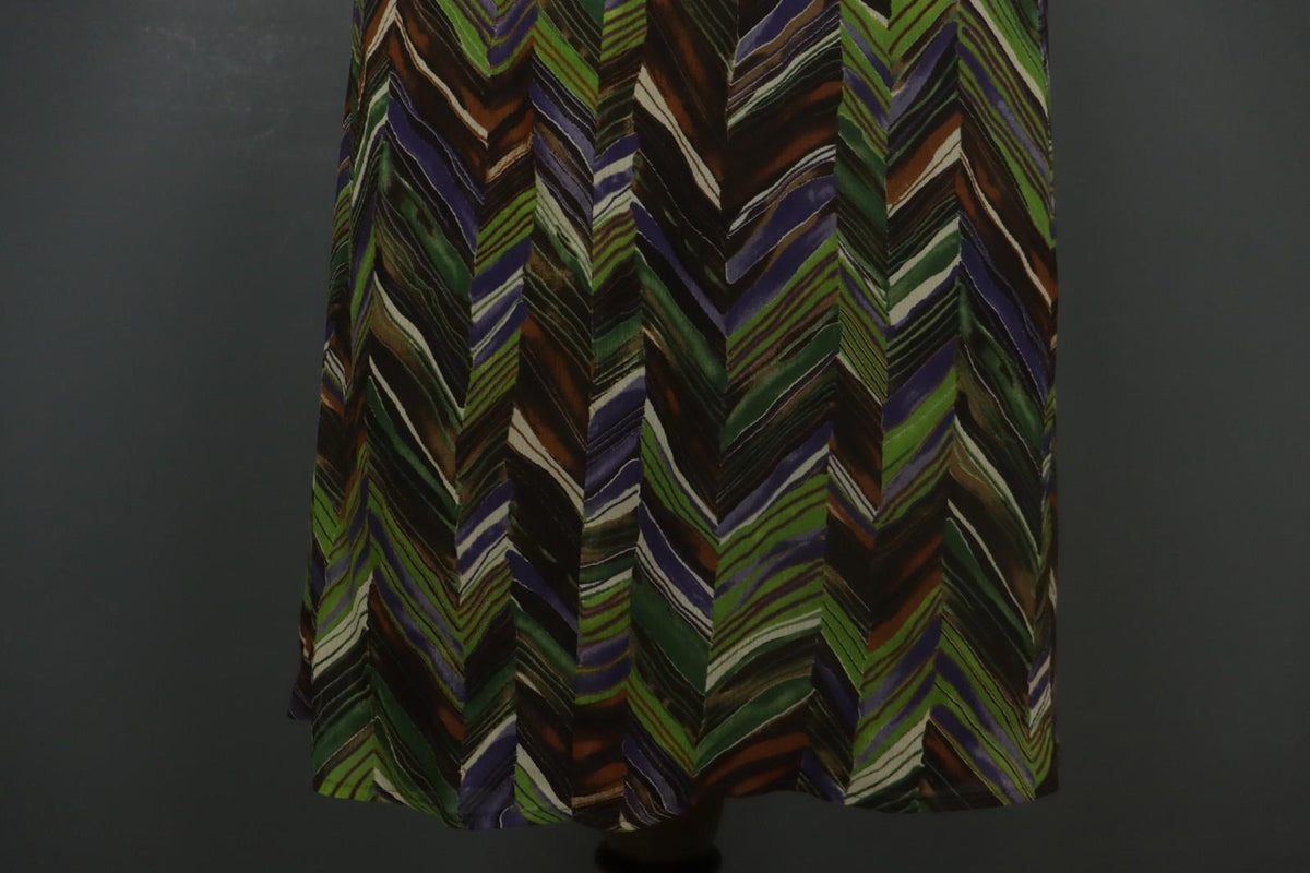 MAX MARA Multicolor Geometric Silk Halter Neck Sleeveless Midi Dress – Size 40