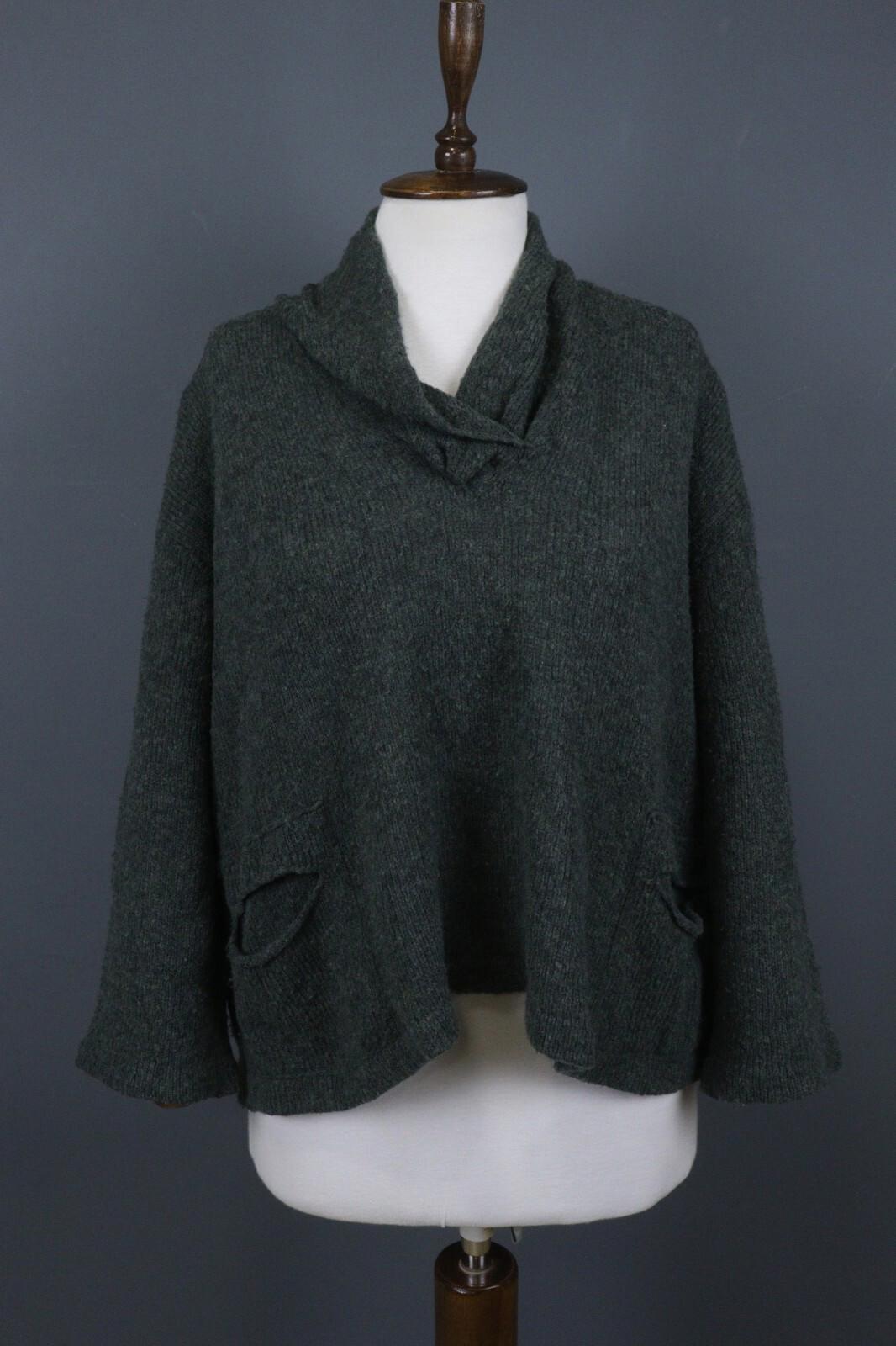 GRIZAS Gray Knit Lagenlook Designer Pullover Sweater – Size L