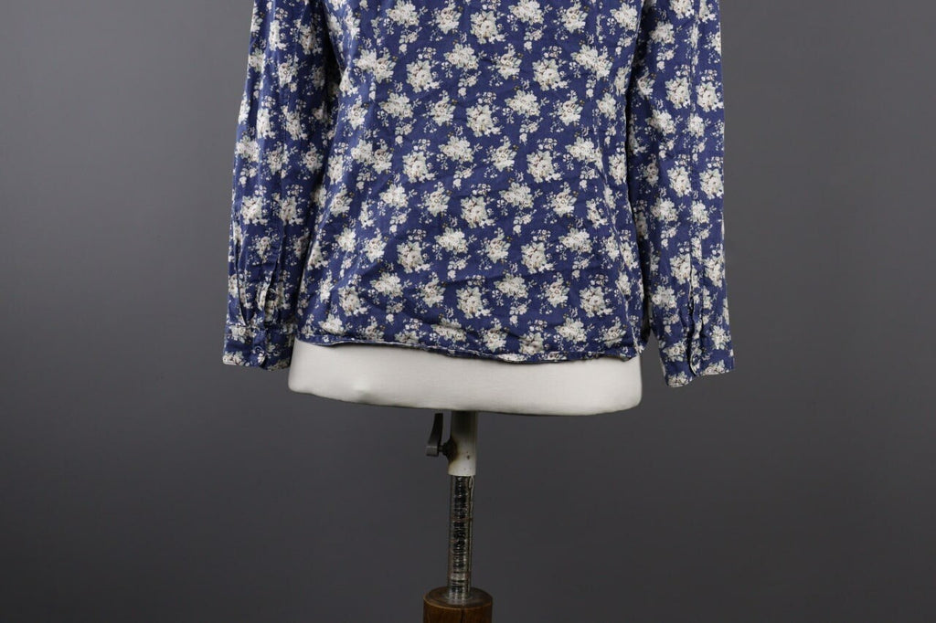 Laura Ashleyn Blue Floral Long Sleeve Blouse Shirt – Size 10