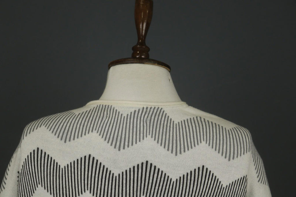 GUDRUN SJODEN Multi Herringbone Long Sleeve Round Neck Pullover Sweater – Size L