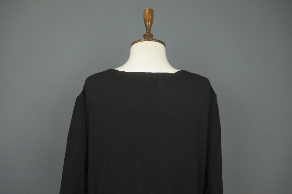 OSKA Black Viscose Blend Regular Fit Long Sleeve Round Neck Sheath Dress – Size 5