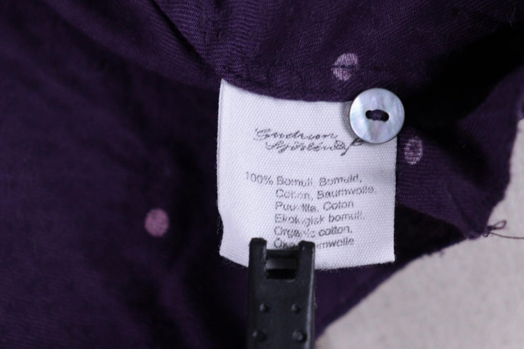 GUDRUN SJODEN Purple Dotted Lagenlook Relaxed Long Sleeve Blouson Dress – Size M
