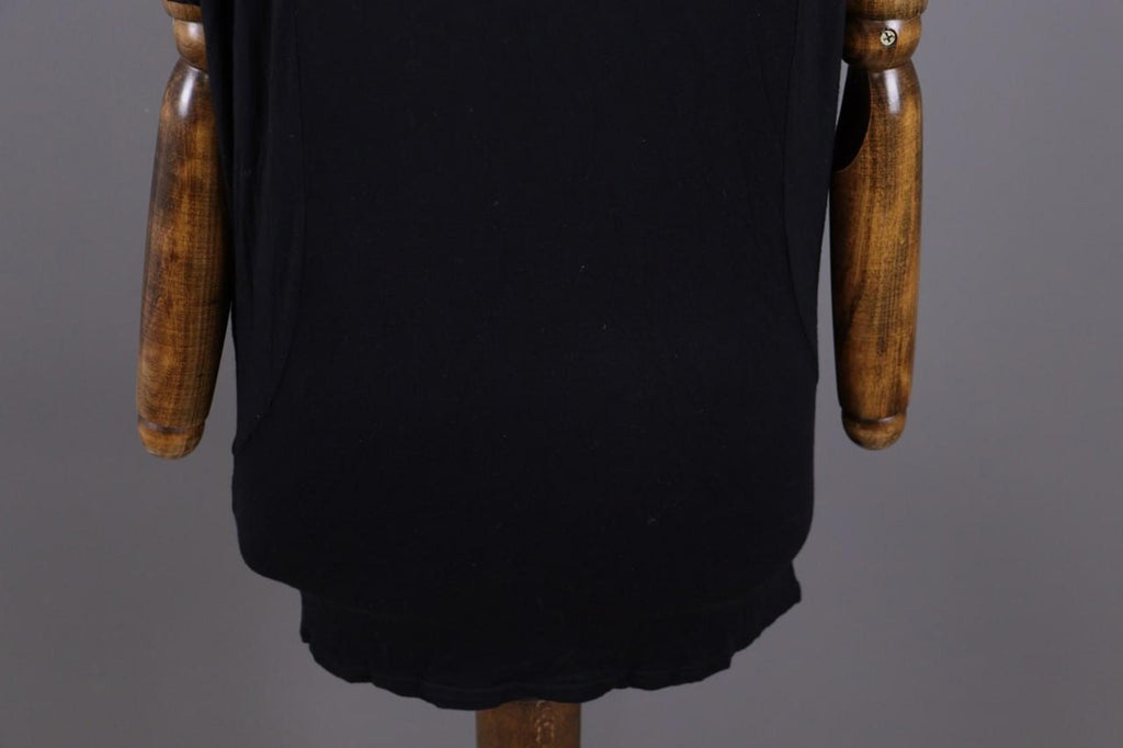 RUNDHOLZ Tunic Top Black Stretch Relaxed Cowl Neck Short Sleeve Pullover – Size L