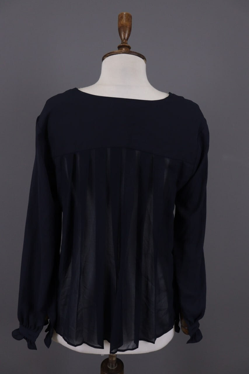 Claudie Pierlot Blue Long Sleeve V-Neck Lagenlook Blouse Shirt – Size 40