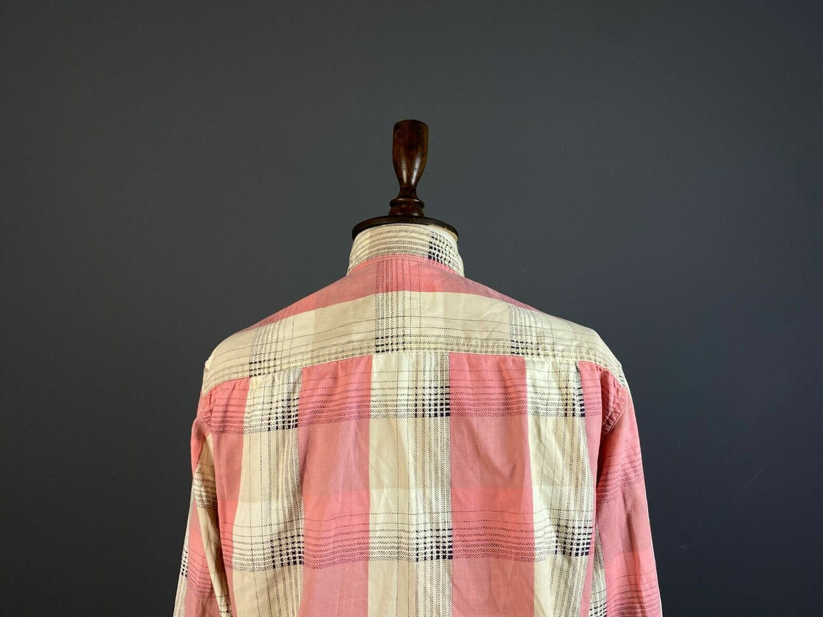 Supreme Pink Check Double Pocket Long Sleeve Button Up Shirt – Men's M