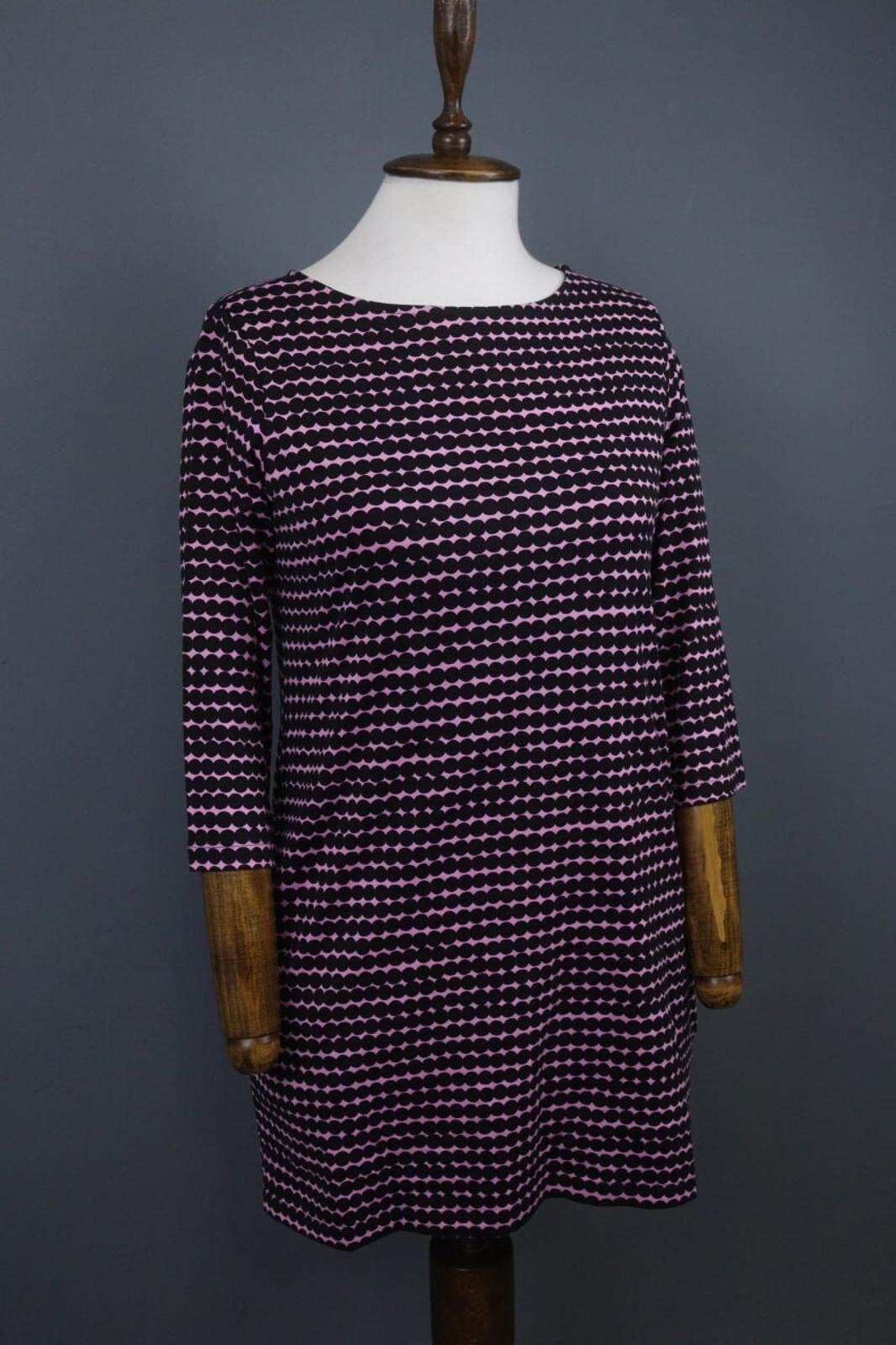 MARIMEKKO ADD PERETTA PIKKU RASYMATTO Purple Polka Dot Cotton Shift Dress Sz XS