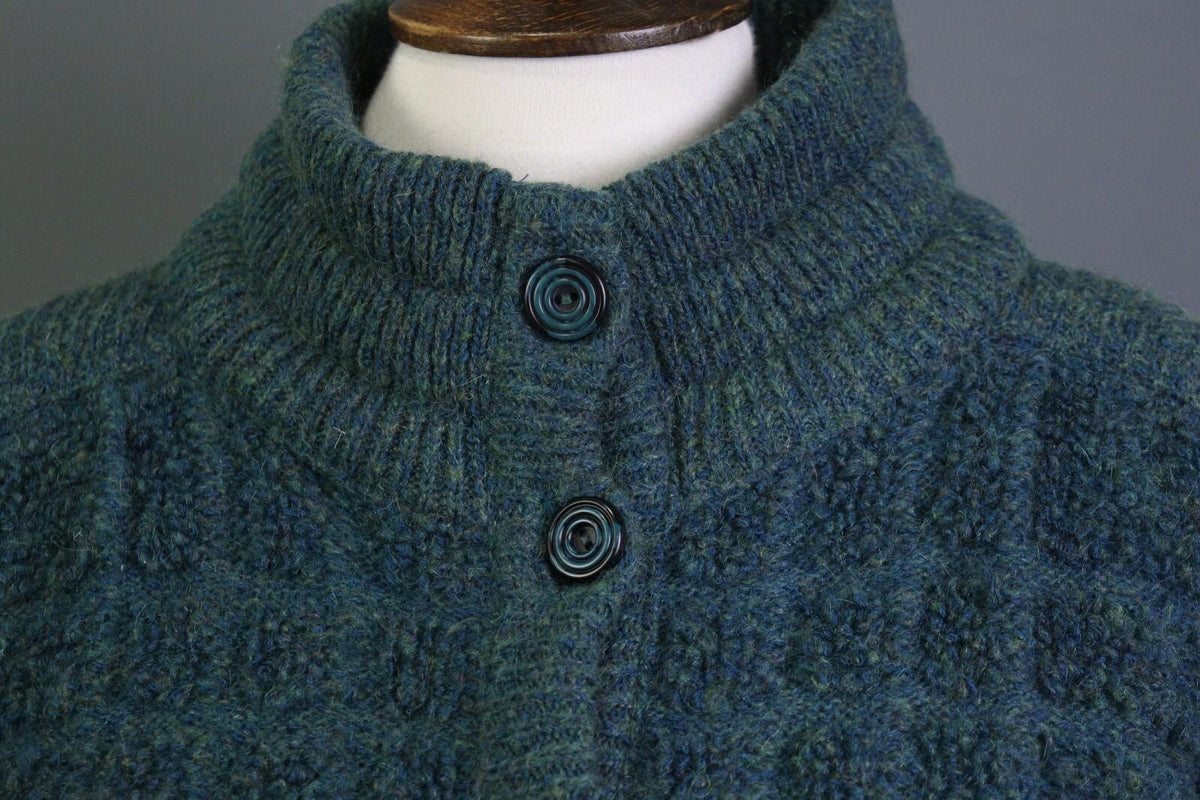 MISSONI Blue Wool Mohair Knit Long Sleeve Button Cardigan Sweater – Size L
